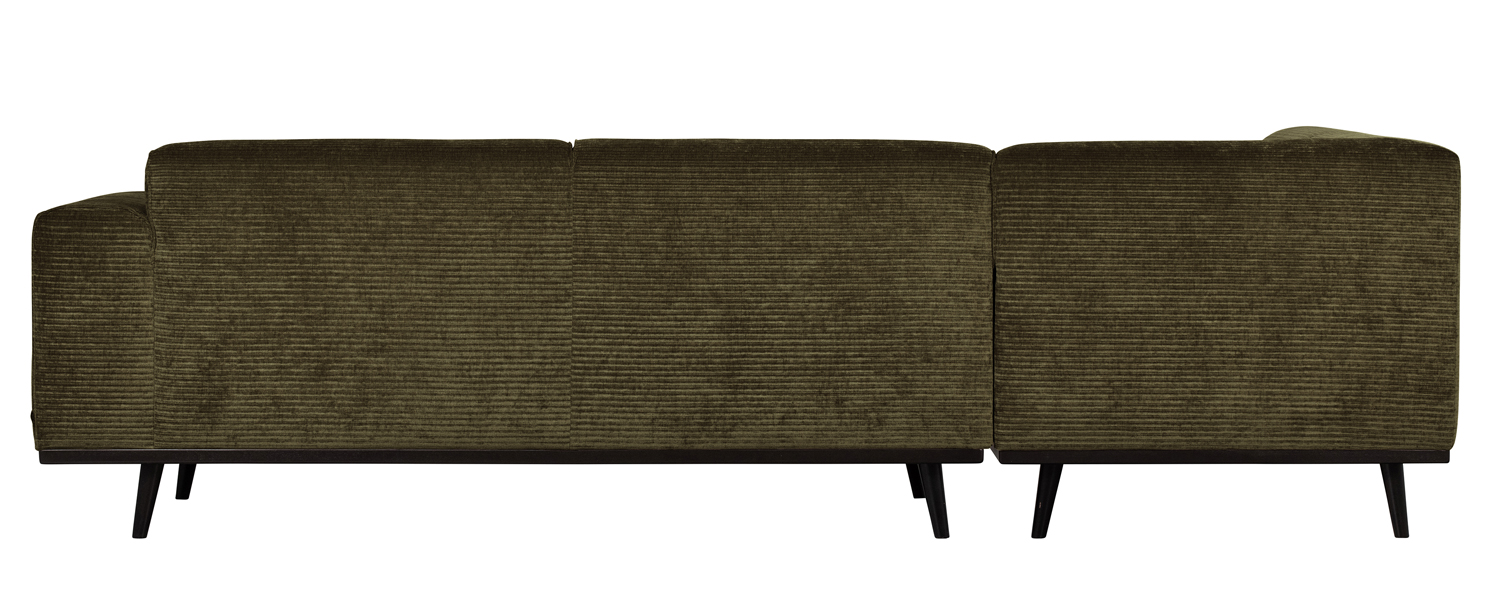 Ecksofa Statement Rib Cord warmgrün links