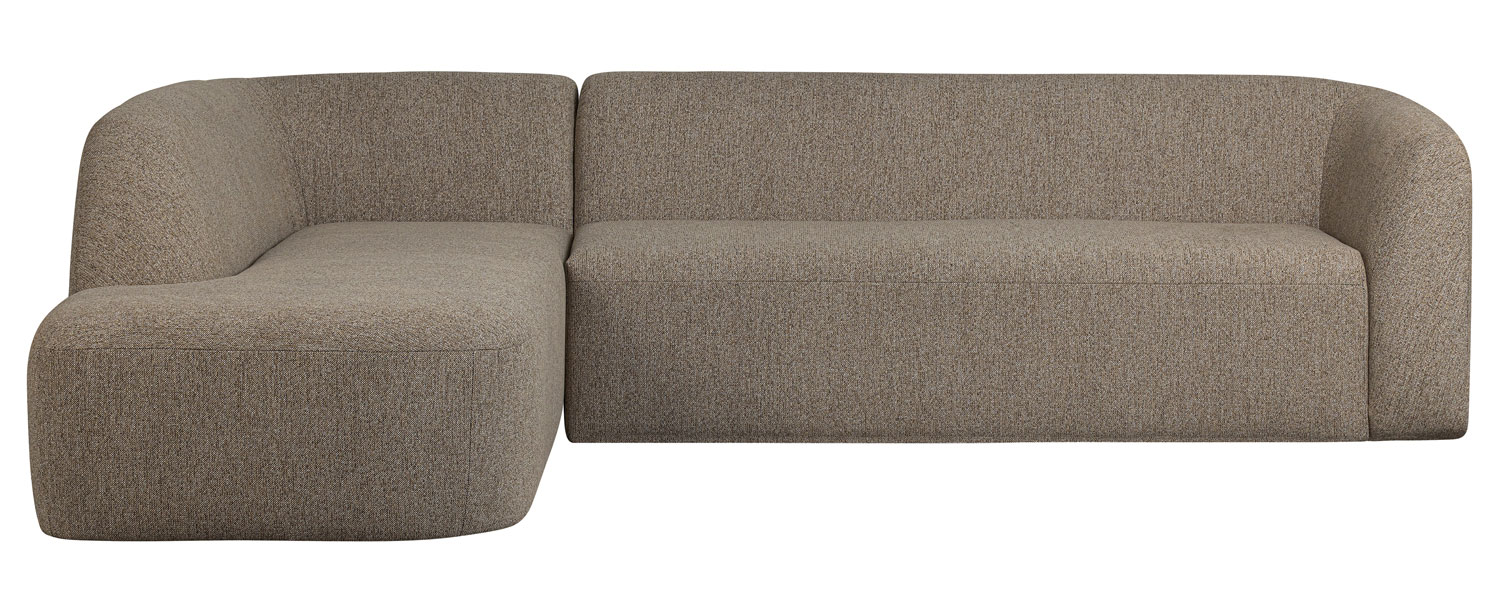 Ecksofa Sloping Chenille hellbraun Longchair links