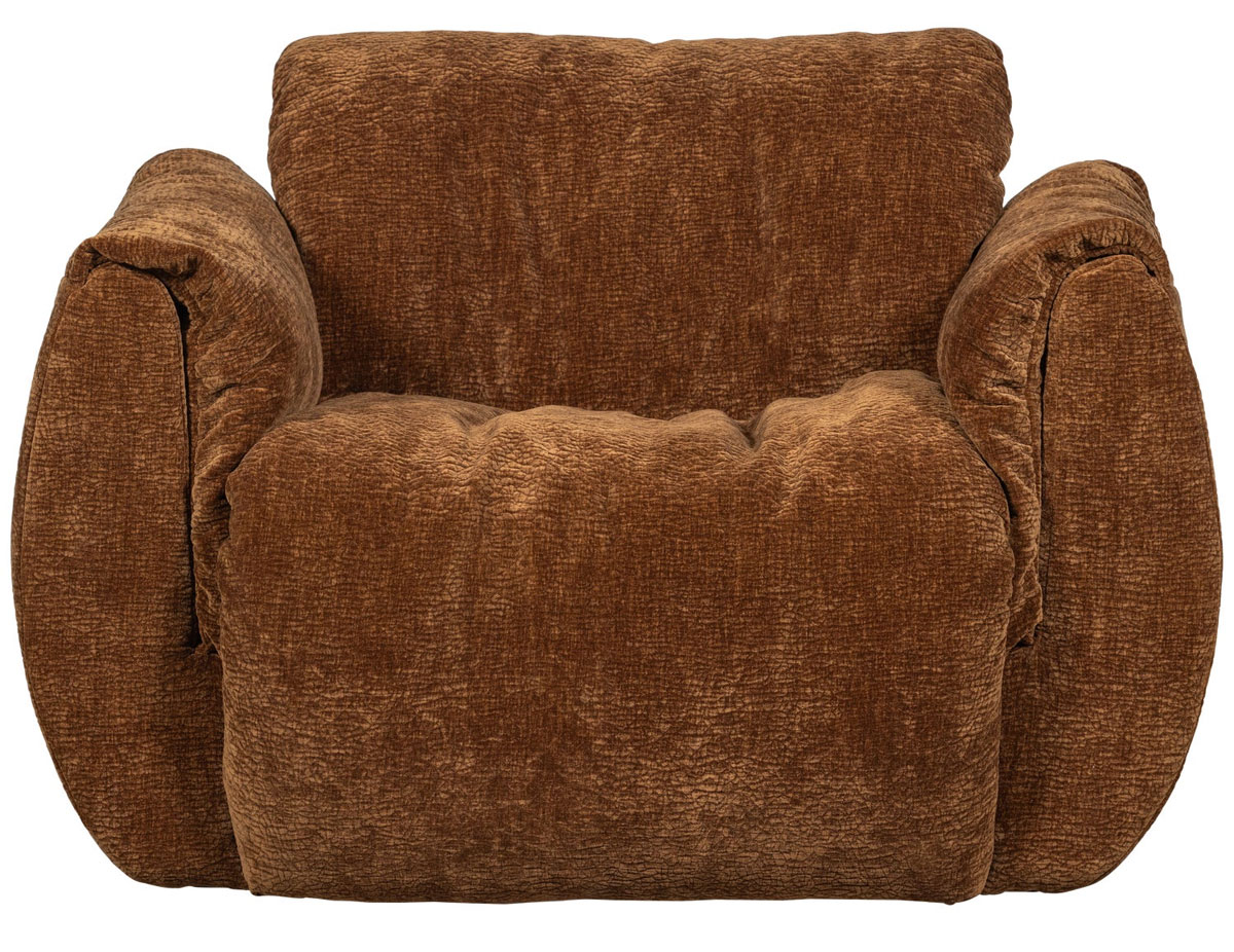 Sessel BAGGY drehbar 3D Chenille mittelbraun