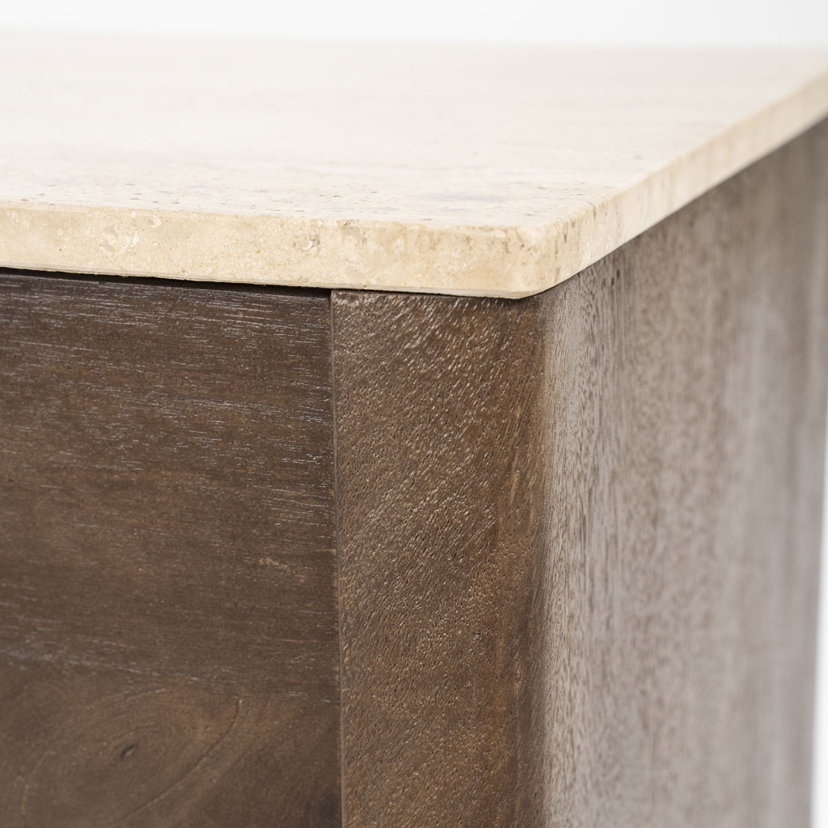 TV Möbel Lowboard Lio 170 cm Mango Holz Travertin