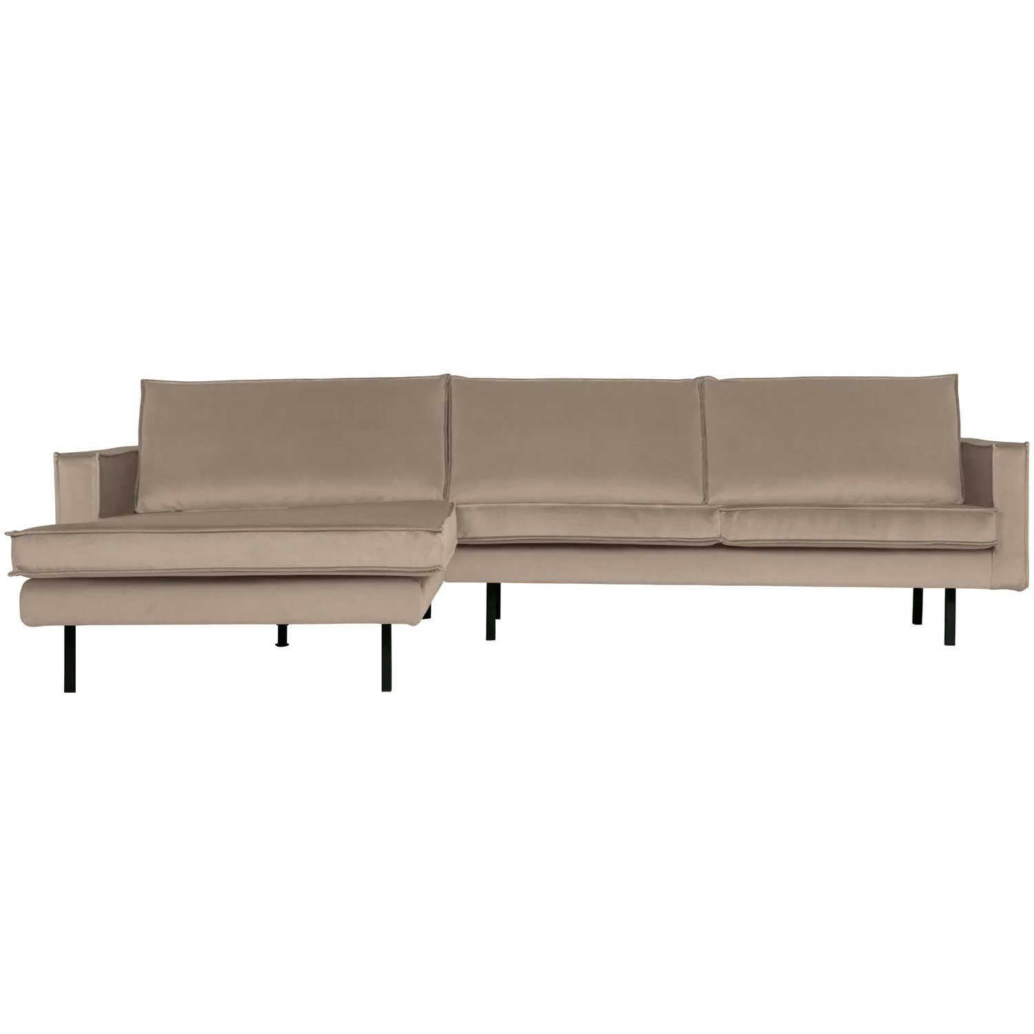 Ecksofa Rodeo Samt Velvet khaki Recamiere links