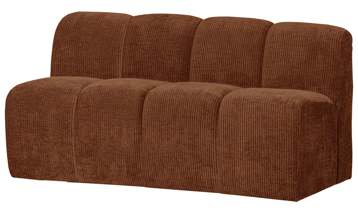 woood Esszimmerbank MOJO 164 cm gerippter Stoff rostbraun