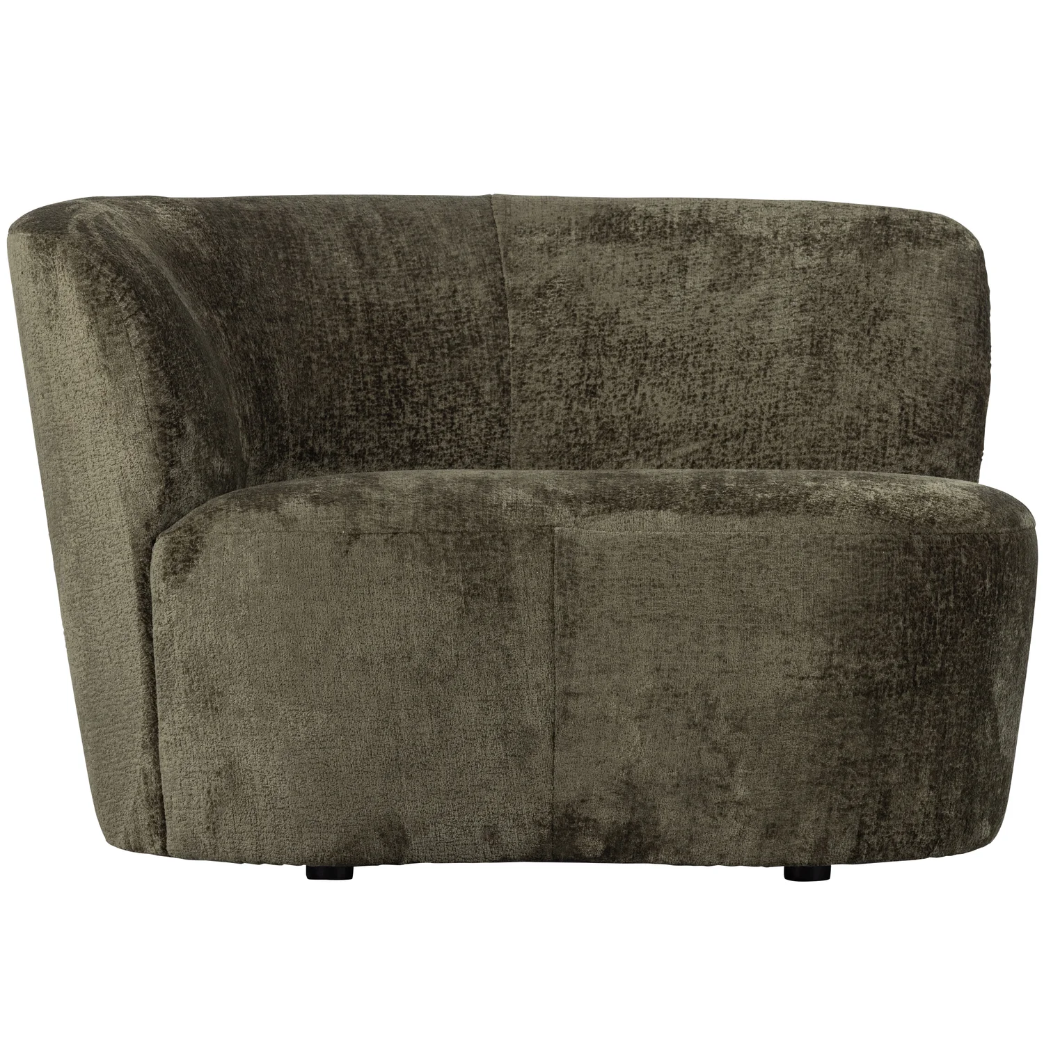 kleines Sofa Stone links 112 cm Struktur-Samt warmgrün Loungesofa