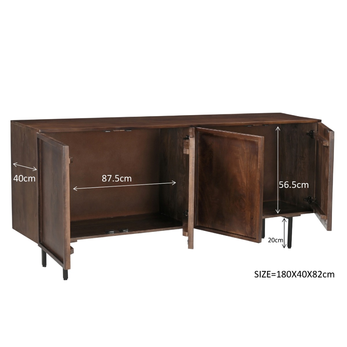 Sideboard Elan 180 cm Mangoholz braun    