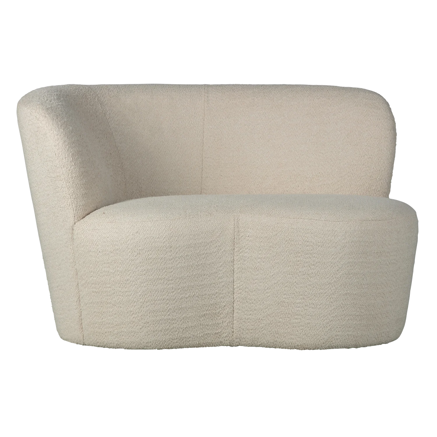 Kleines Sofa Stone links 112 cm Bouclé creme Loungesofa