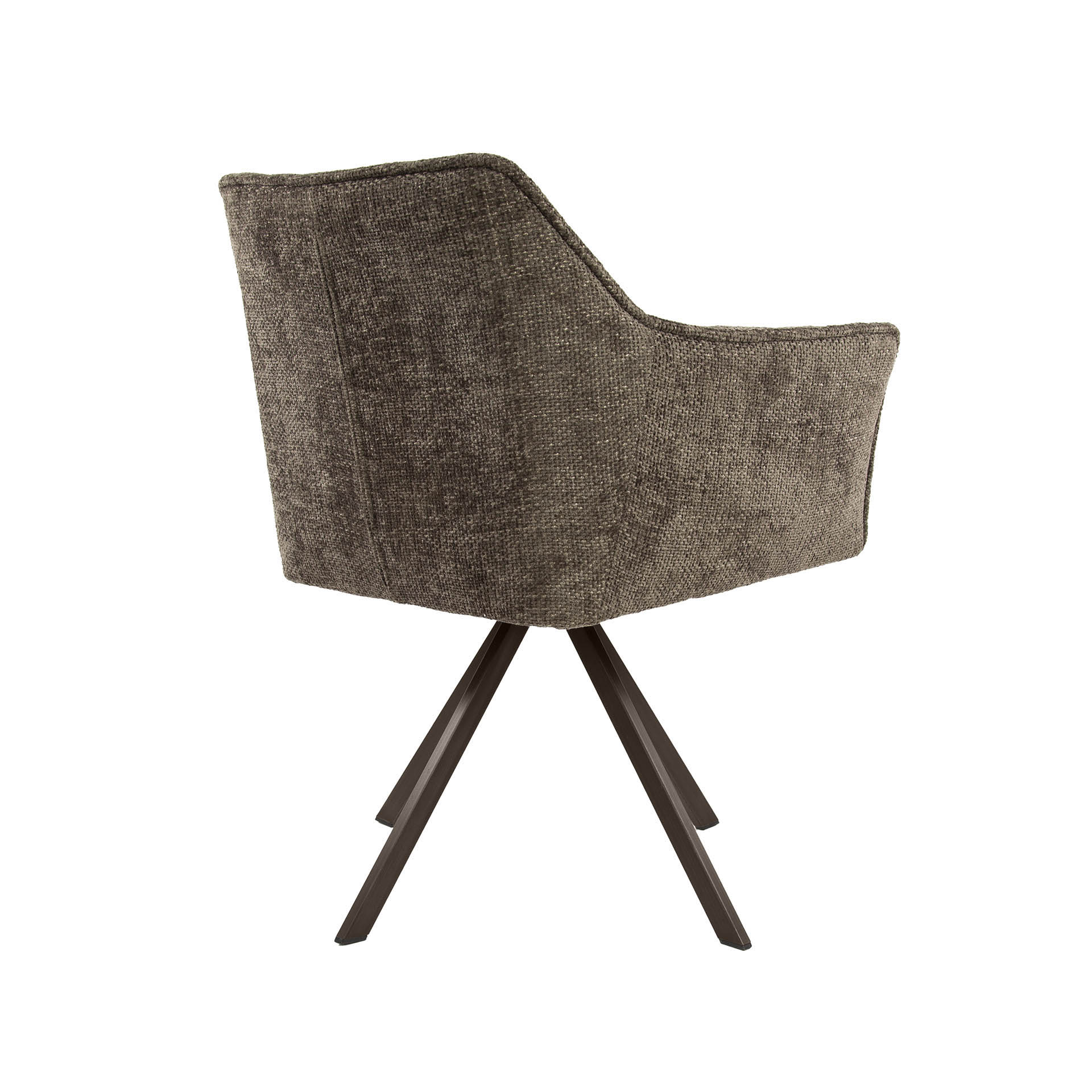 2er Set Armlehnstuhl Fino weiches CHENILLE taupe drehbar