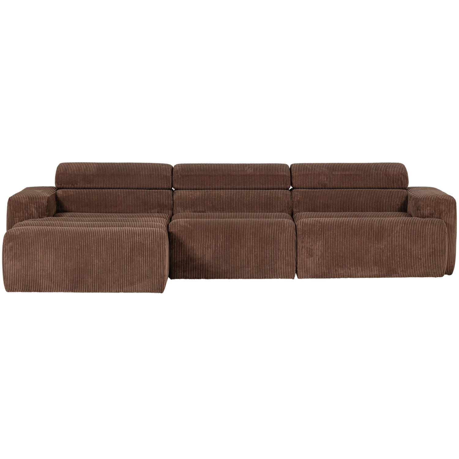 Ecksofa Sofa NOVI Bezug Rippstoff mokkabraun Chaiselongue links
