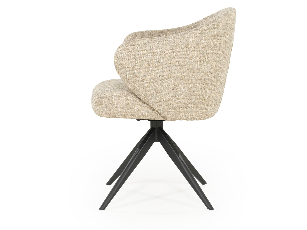 Esszimmer Stuhl Connor drehbar Metall Stoff taupe