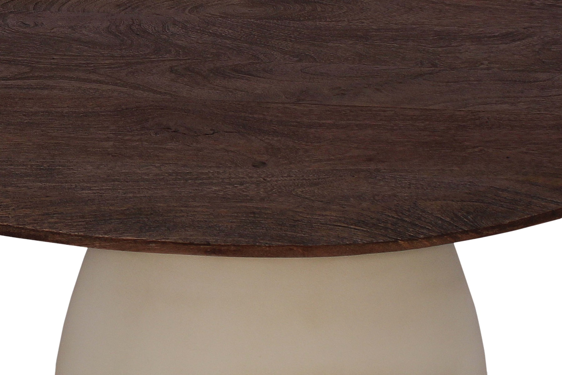 Couchtisch Marron 43 x 50 cm Mangoholz Metall cremeweiß Sofatisch