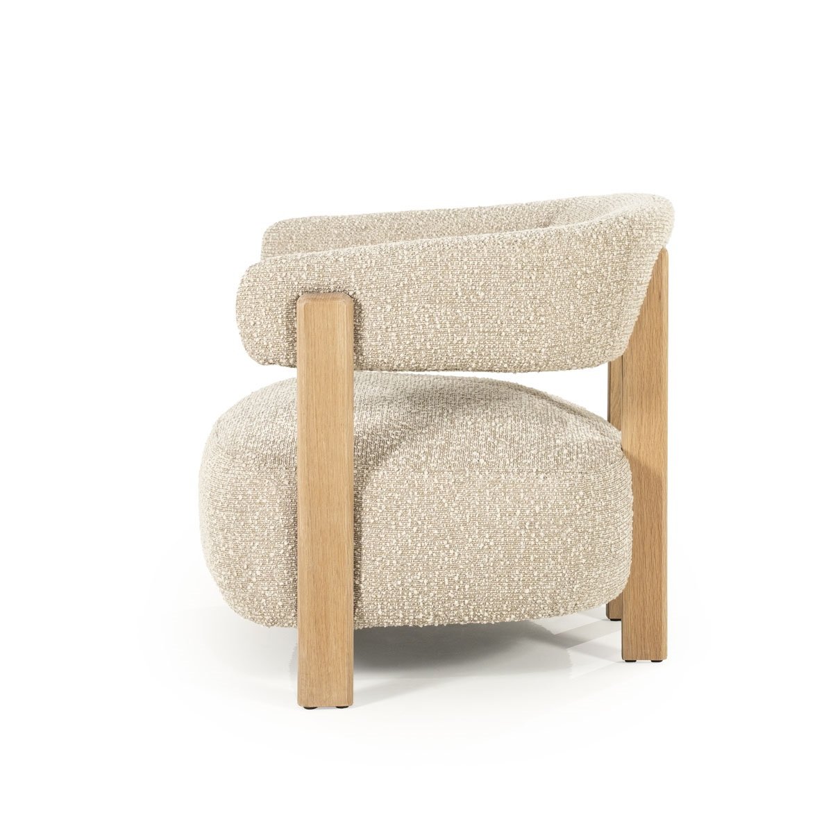Sessel Lola Eichenholz Stoff taupe Relaxsessel Fernsehsessel