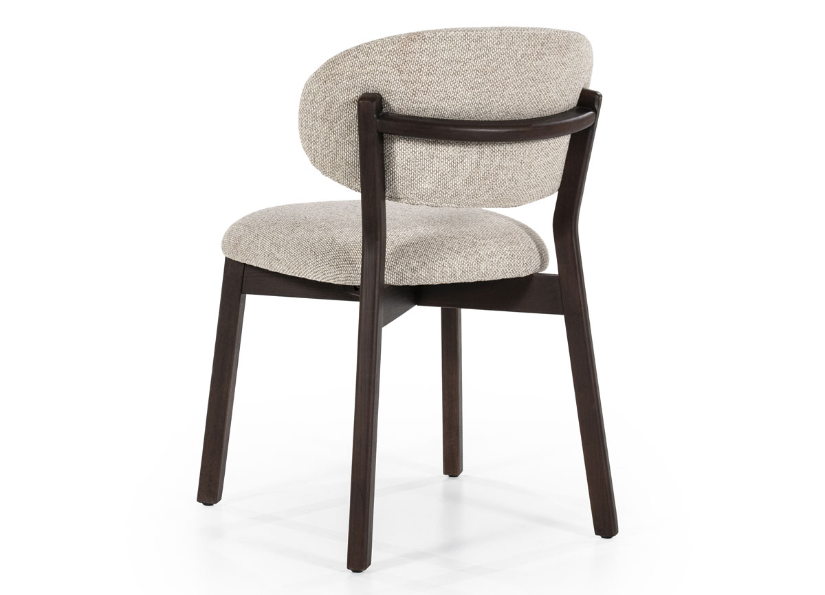Esszimmer Stuhl Mikky Eiche Holz Stoff taupe