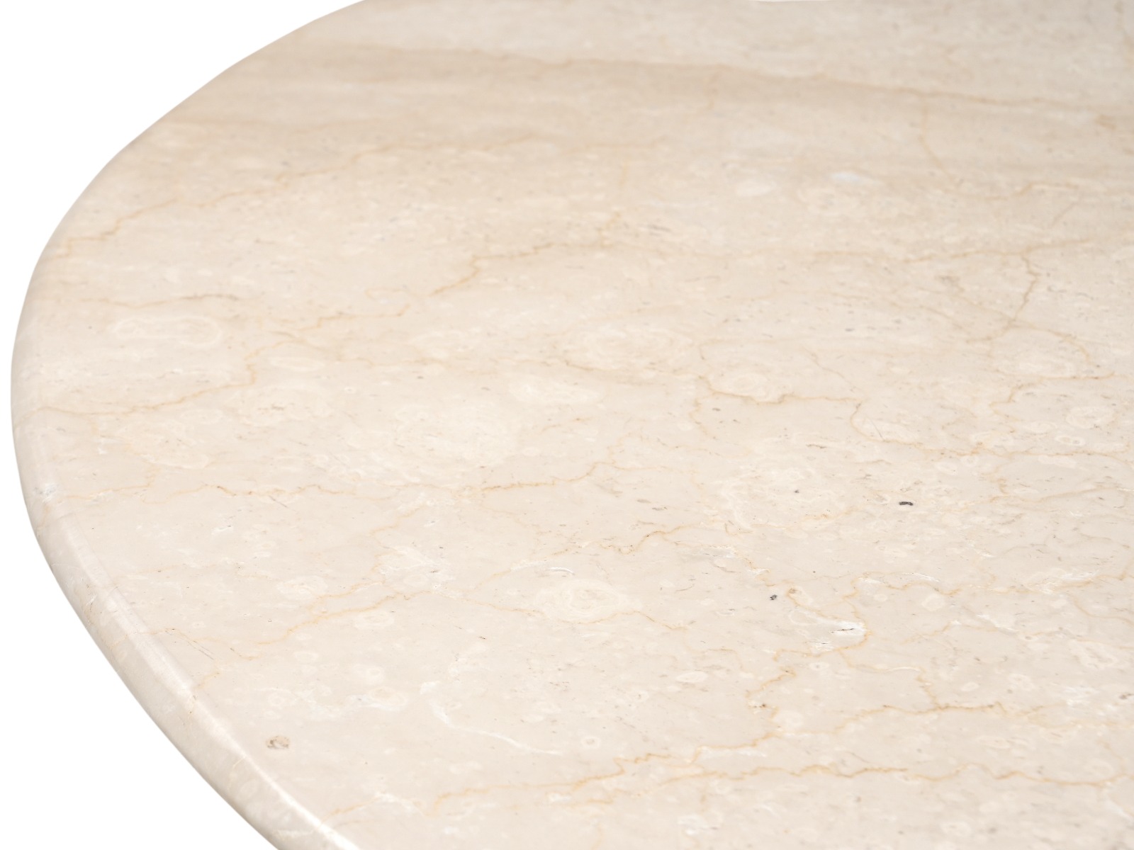 Esstisch Bottecino rund Ø 130 cm Marmorplatte cremeweiß Mangoholz braun