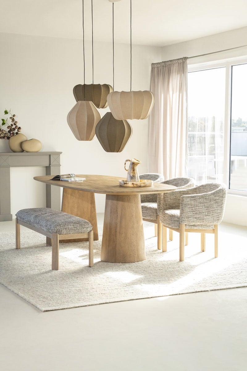 Esstischbank Küchenbank Lottie 143 cm Stoff Nori taupe