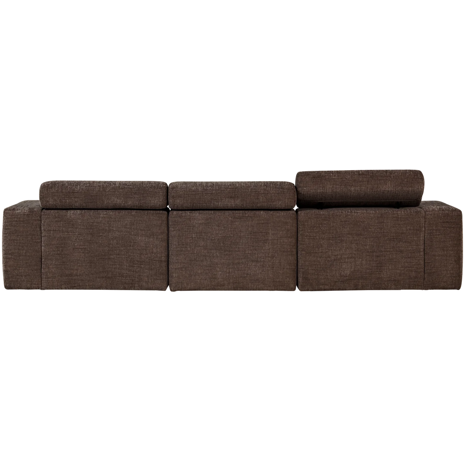 Ecksofa Sofa NOVI Bezug Melange dunkelbraun Chaiselongue rechts