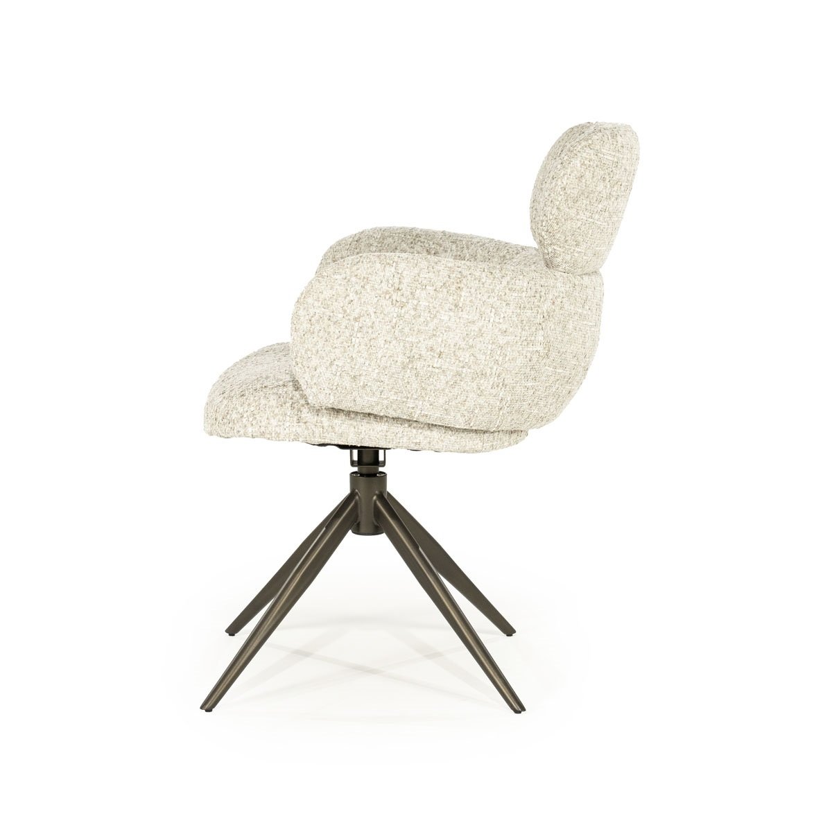 Esszimmerstuhl Darcio Drehstuhl Stuhl mit Armlehnen Stoff beige