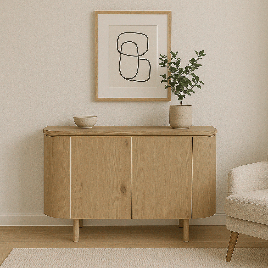 Kommode Tobago 115 cm Eiche Furnier natur Sideboard Schrank
