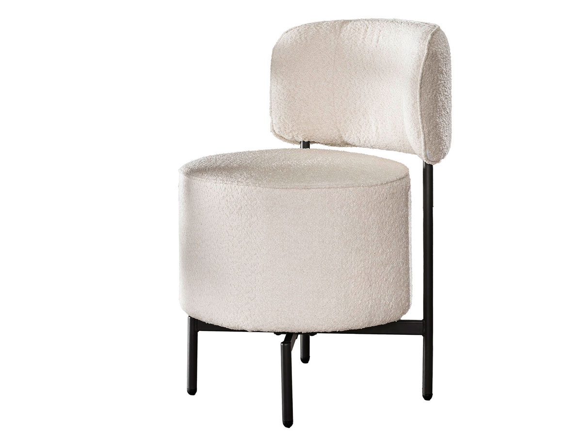 2er Set Esszimmerstuhl GIN drehbarer Sitz Boucle weiß