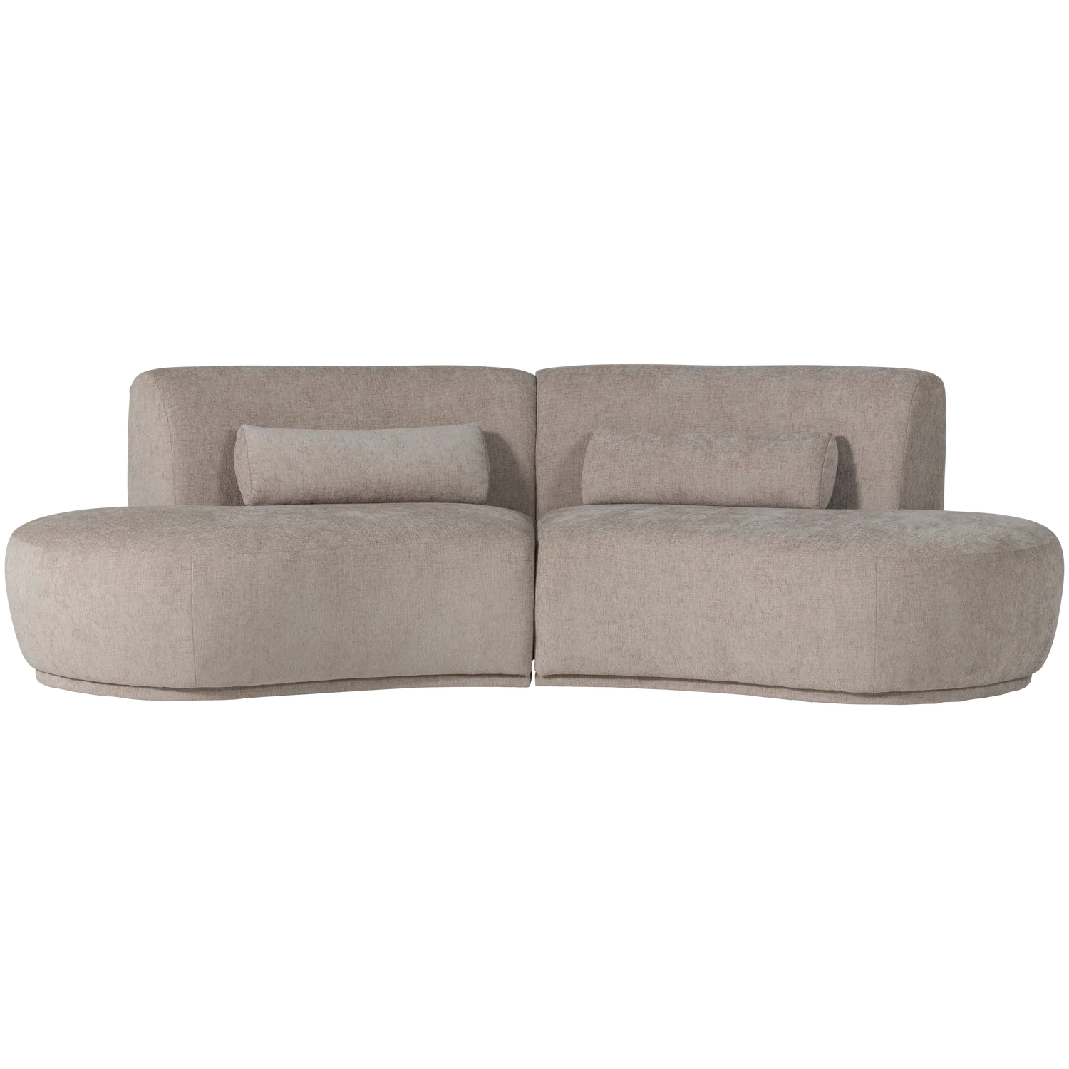 4 Sitzer Sofa BATAVIER halbrund Velvet Melange sandfarben