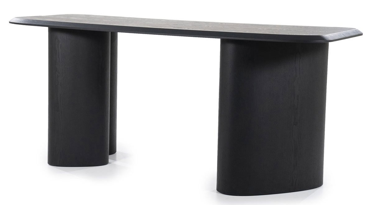 Bartisch Walter 220 x 80 cm Eiche Furnier schwarz
