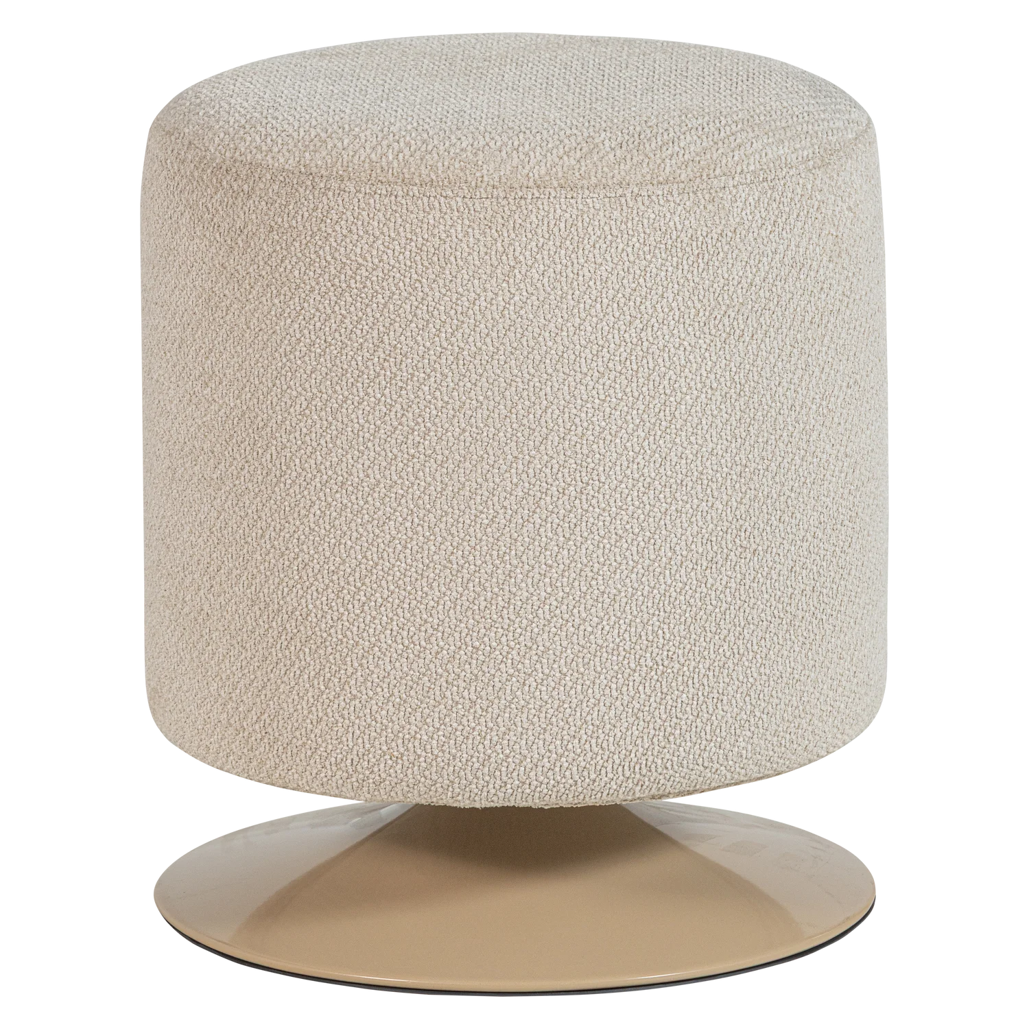 Hocker rund Ø 46 cm ISLEN Drehfunktion Bouclé beige
