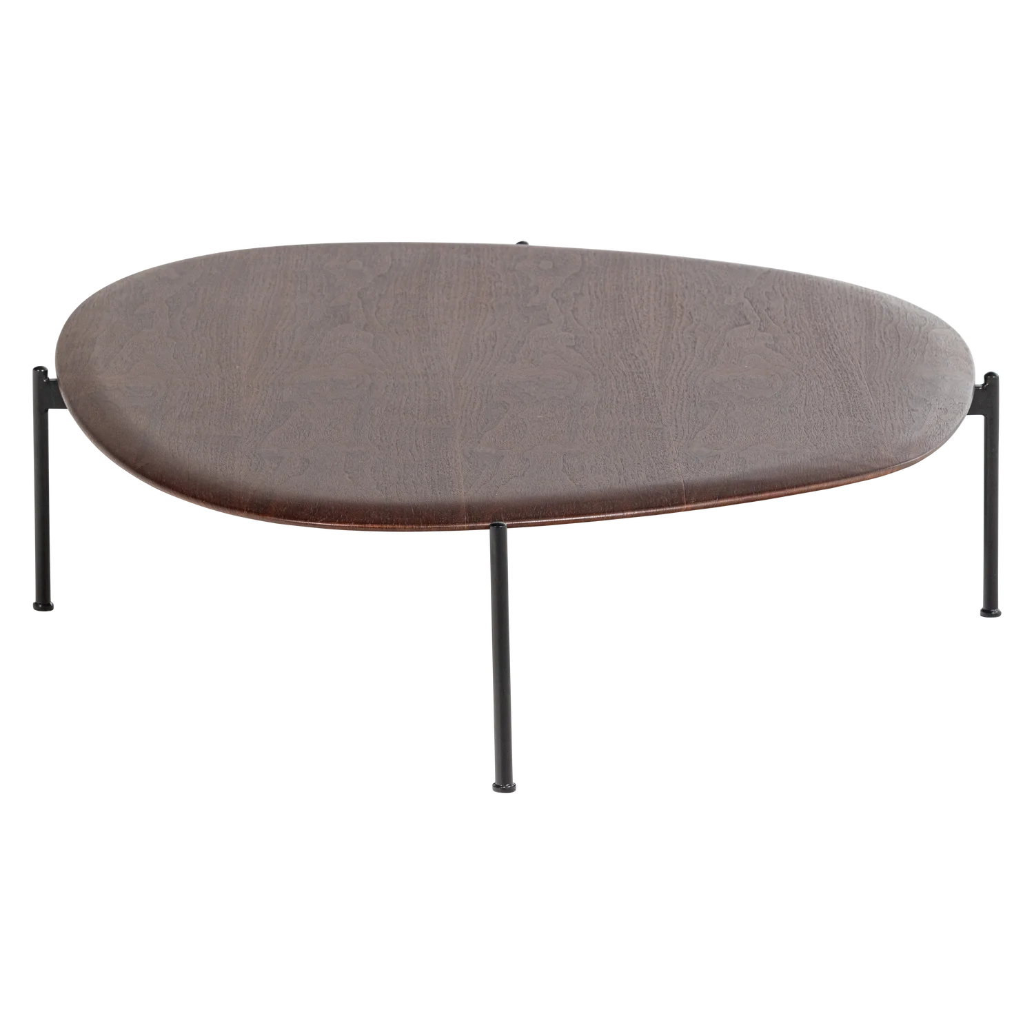 Couchtisch KOTA 121 x 97 cm organisch MDF Furnier braun