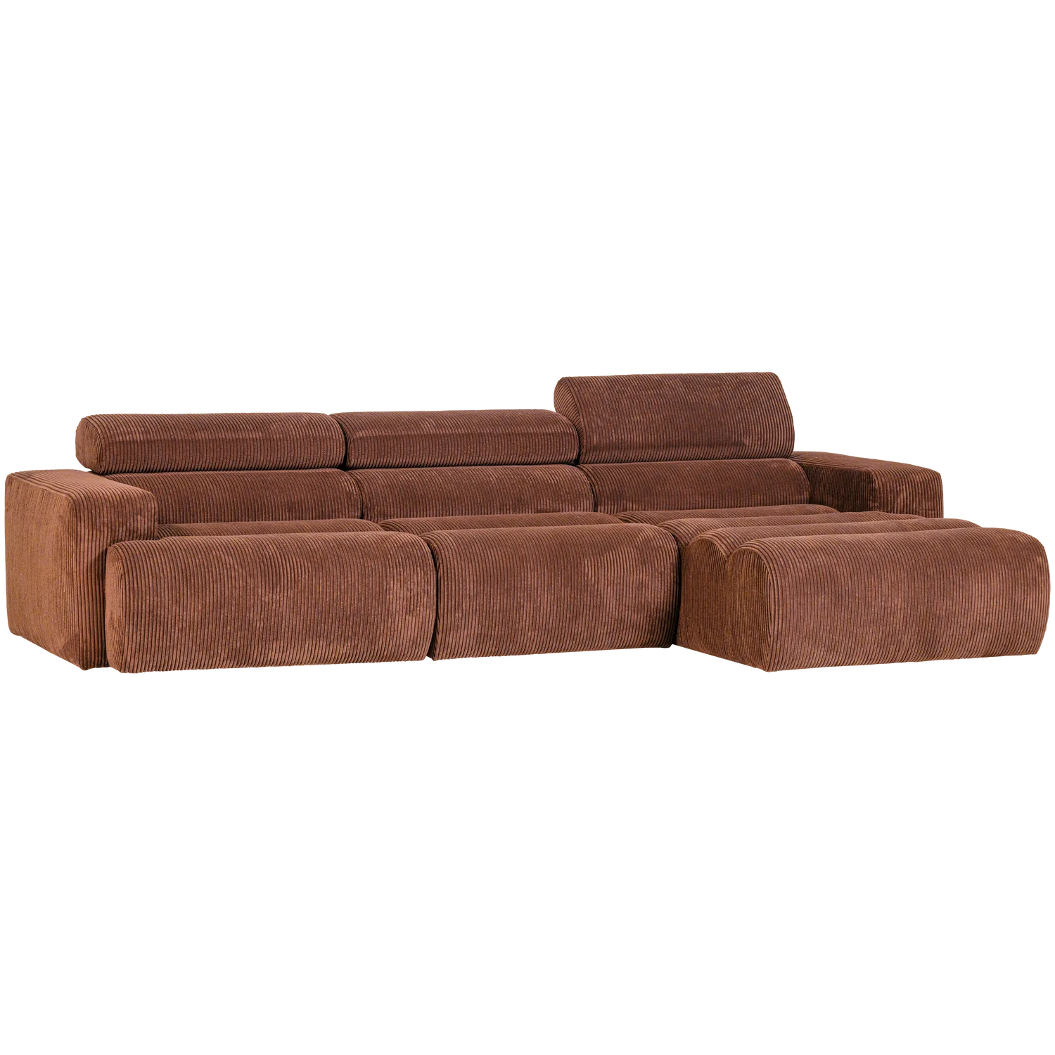 Ecksofa Sofa NOVI Bezug Rippstoff terra Chaiselongue rechts