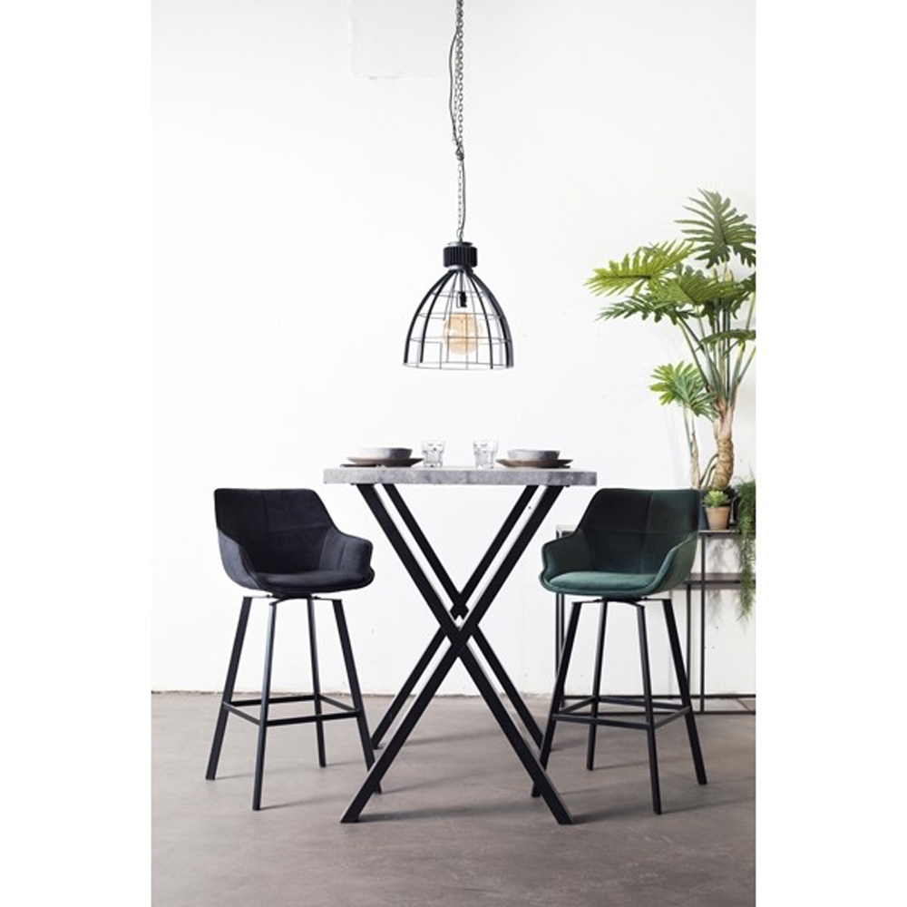 Barhocker Shannon drehbar SH 74 cm Samt schwarz