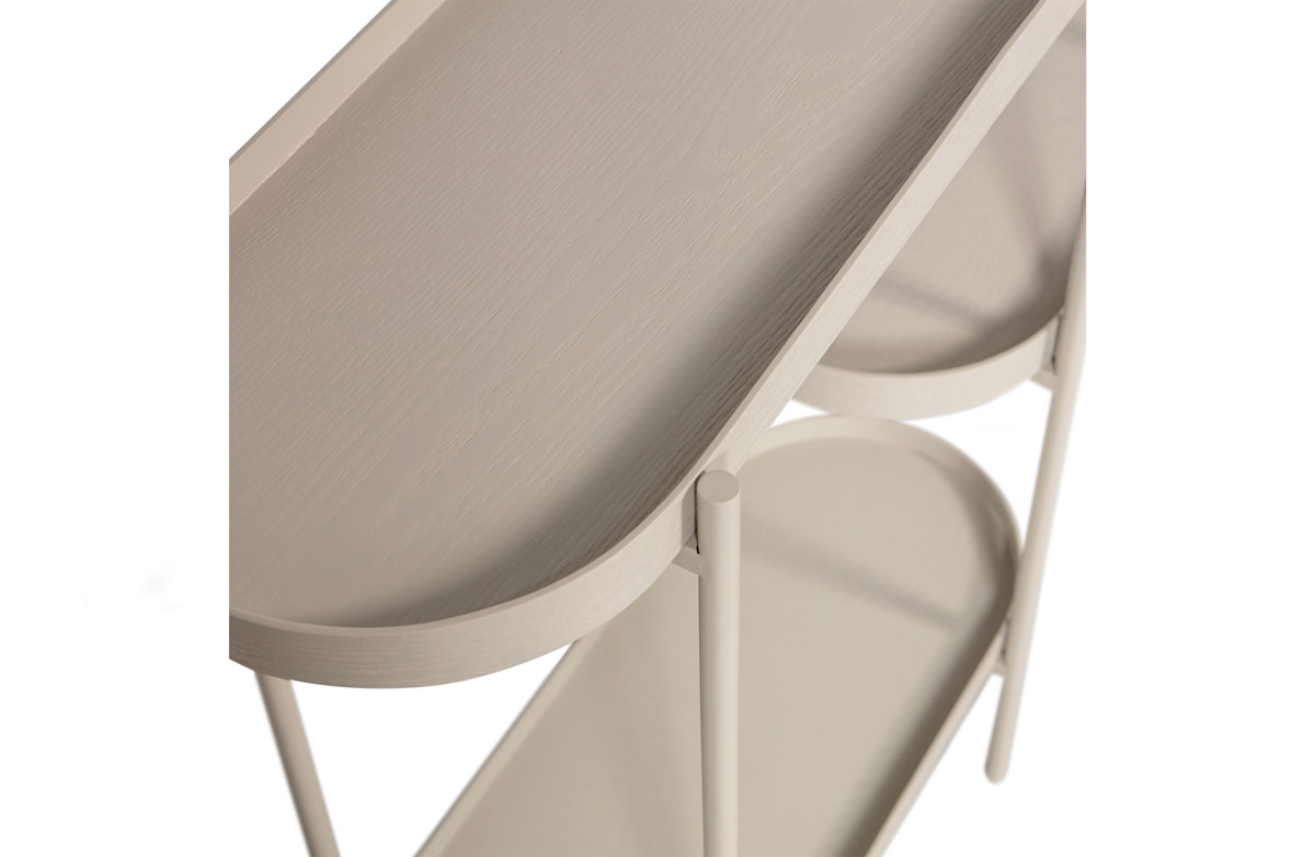 woood Beistelltisch Noan verschiedene Ebenen MDF Metall antik beige