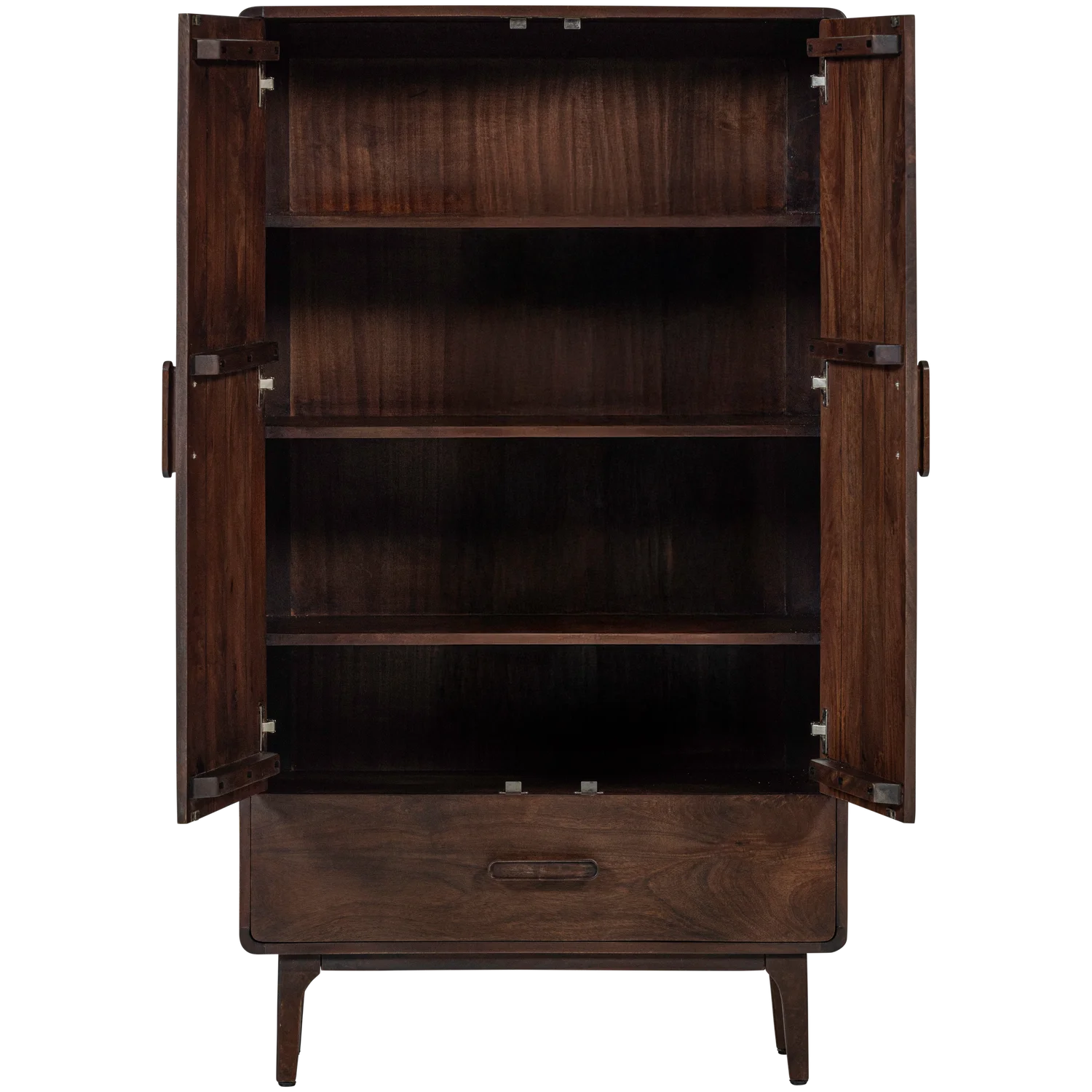 Schrank Highboard LIYA H 150 cm Mangoholz dunkelbraun