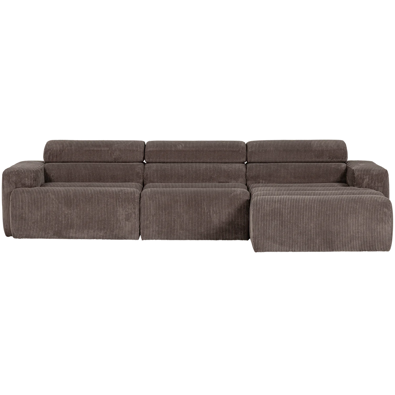 Ecksofa Sofa NOVI Bezug Rippstoff graubraun Chaiselongue rechts