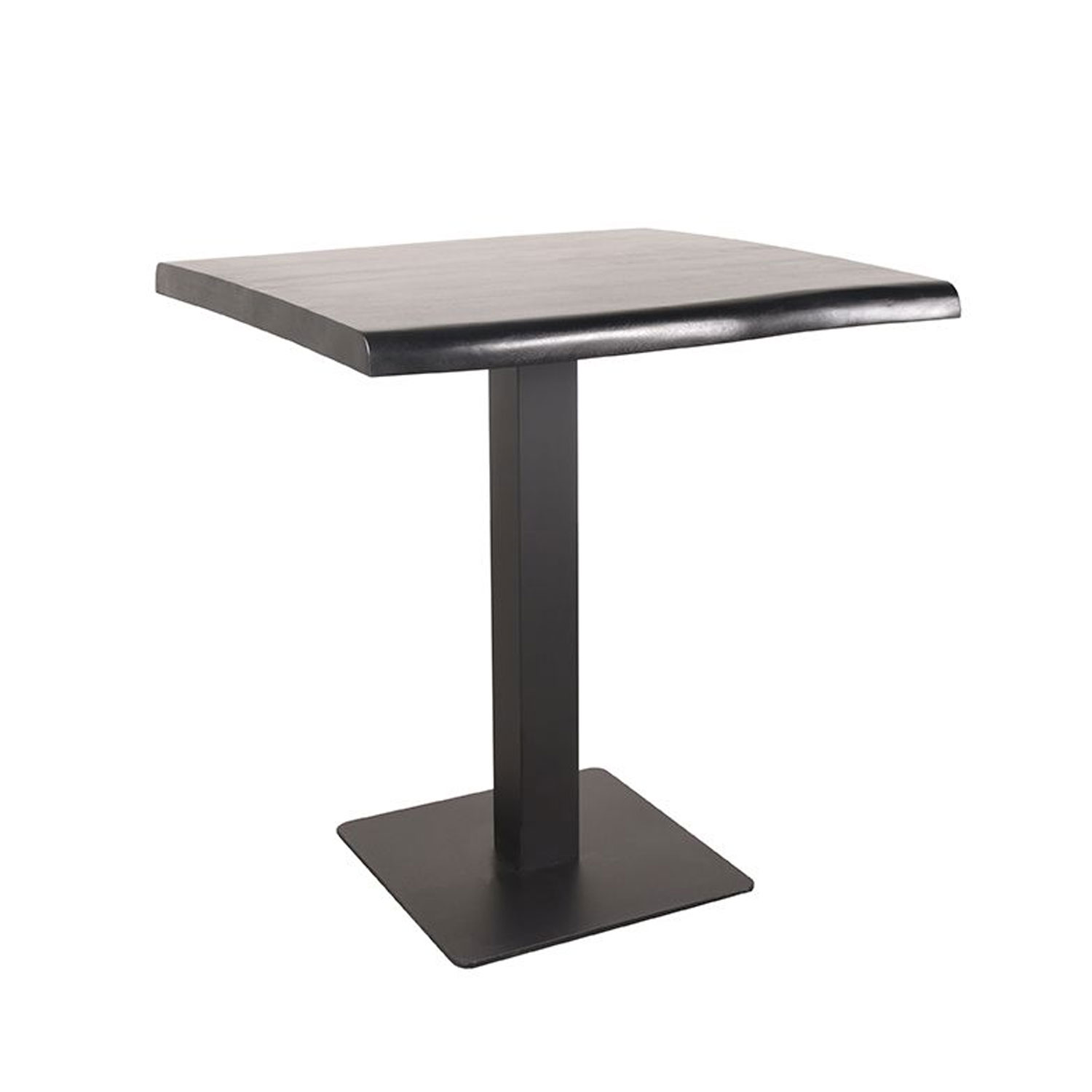 Esstisch Bistrotisch 70 x 70 cm Mangoholz Baumkante schwarz