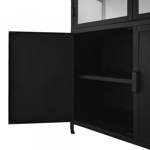 Industrie Vitrine Mlla Metall Schrank schwarz weiß