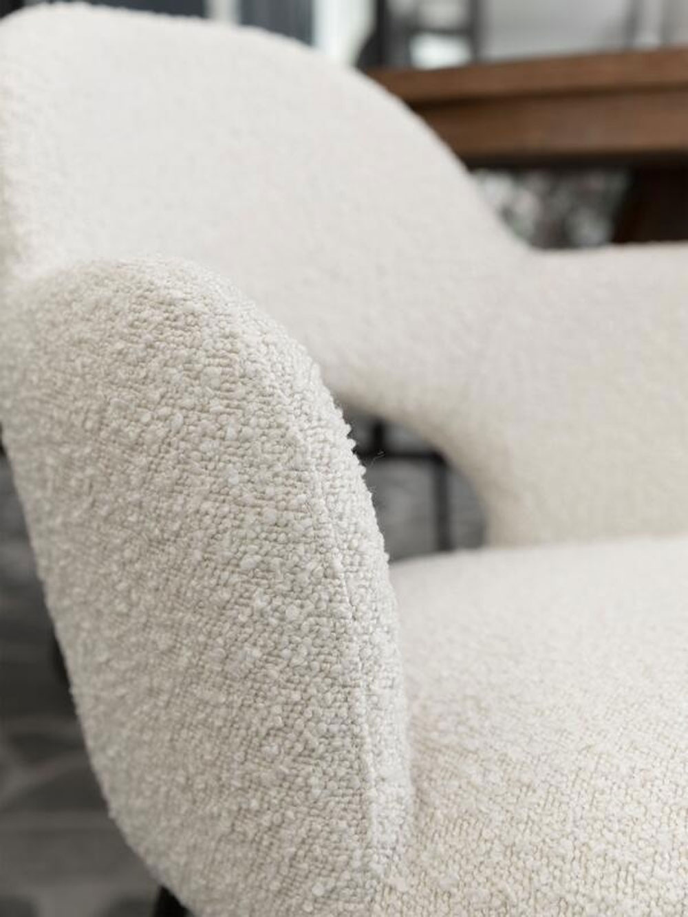 Esszimmerstuhl Vista Bouclé beige Armlehnstuhl