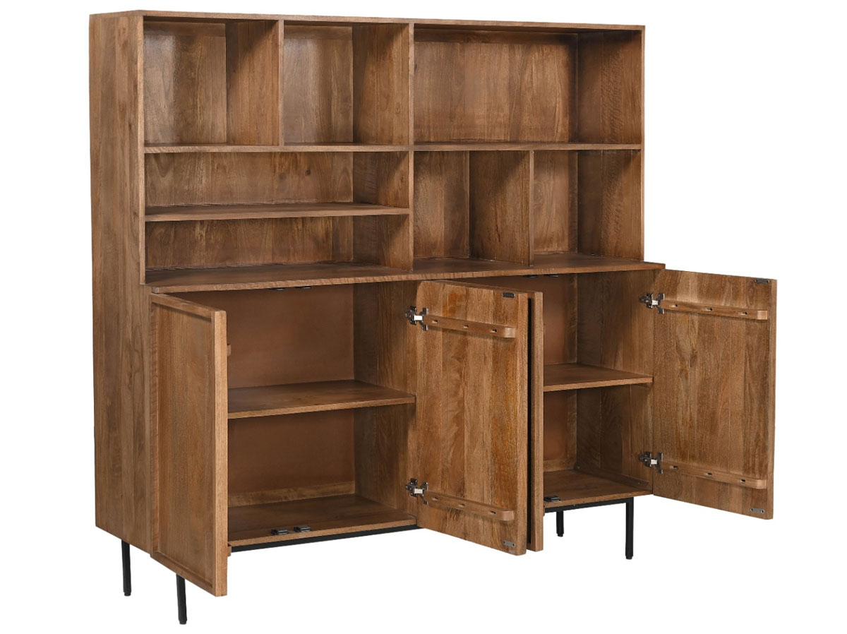 Regal Schrank MELANO B 180 cm Mangoholz braun Schrankwand