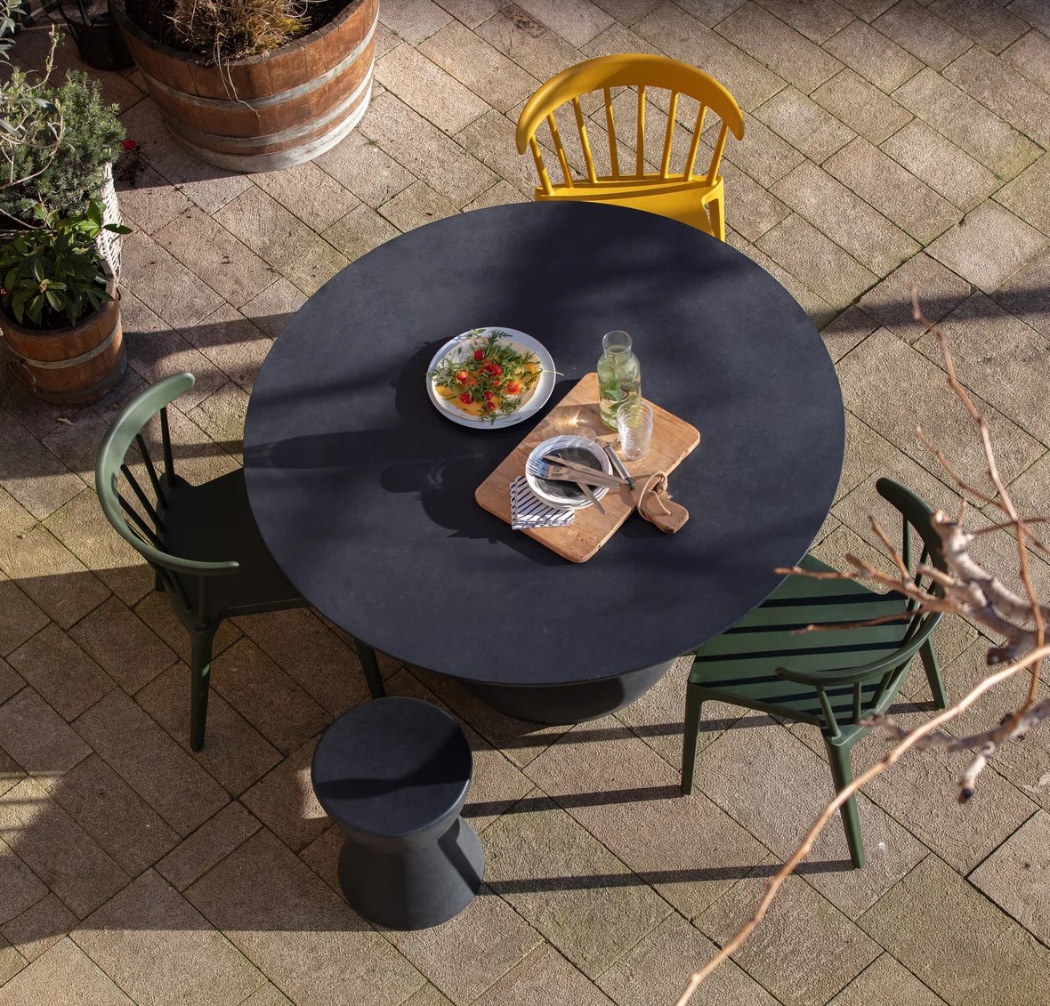 2er Set Gartenstuhl Kunststoff BLISS gelb stapelbar