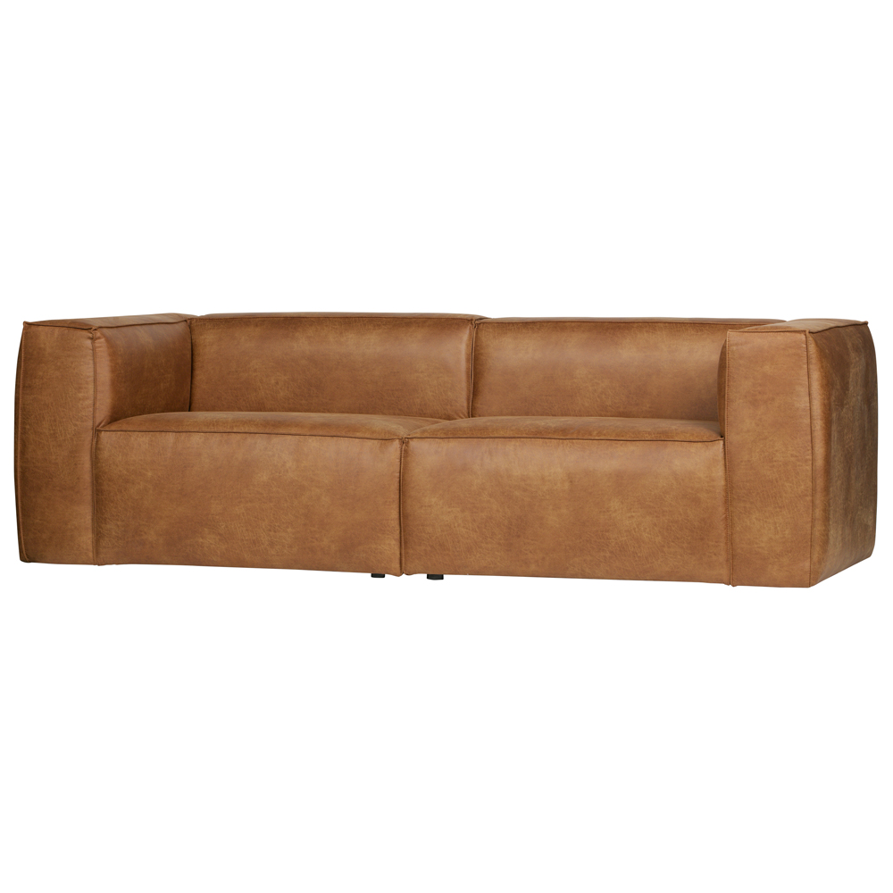 woood 3,5 Sitzer Sofa Bean Cognac recyceltes Leder