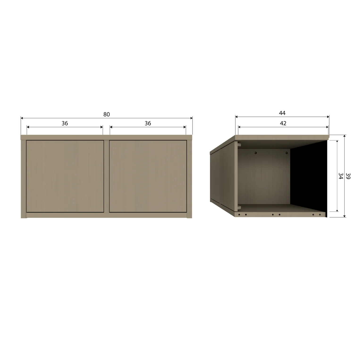 Sitzbank Bank mit Staufach ohne Sitzkissen TURNER 80 cm