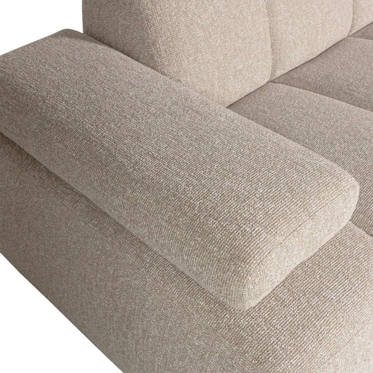 woood Chaiselongue Sofa MOJO rechts Bouclé beige melange