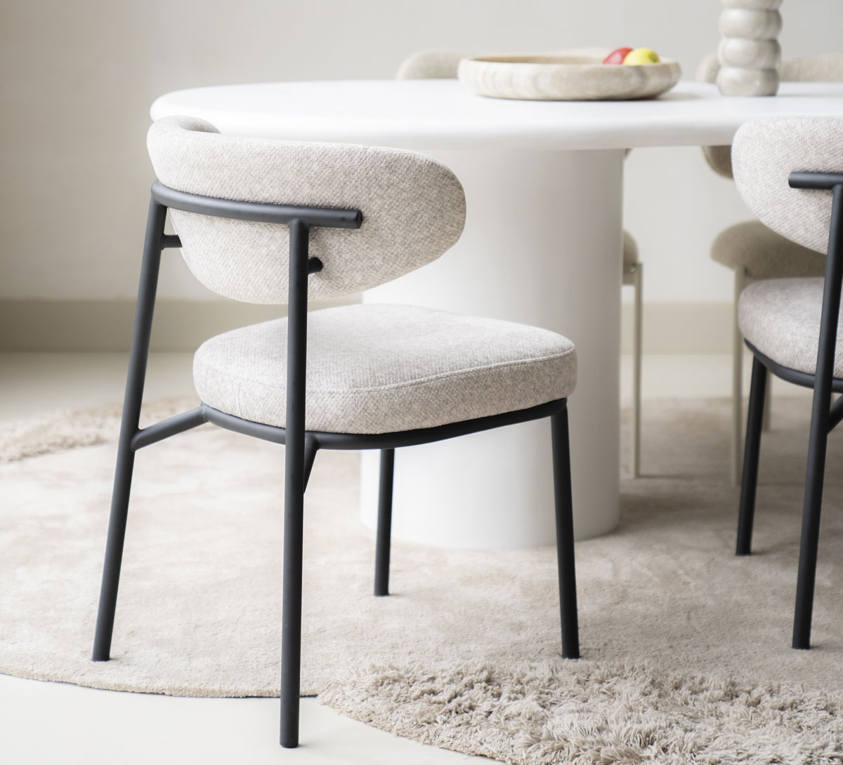 2er Set Esszimmerstuhl Stuhl Jari Bezug beige