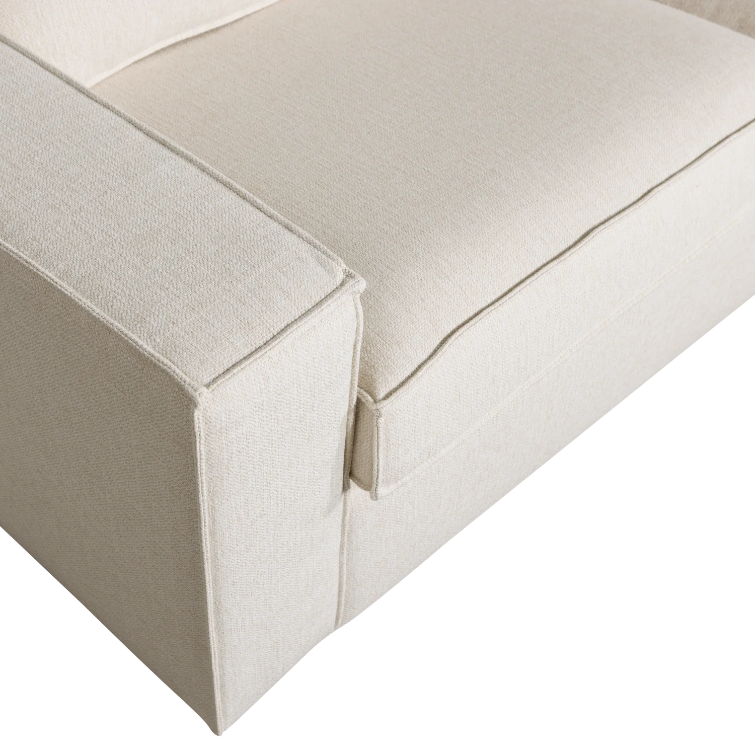 Ecksofa Sofa THOMAS Bezug Webstoff natur Chaiselongue rechts