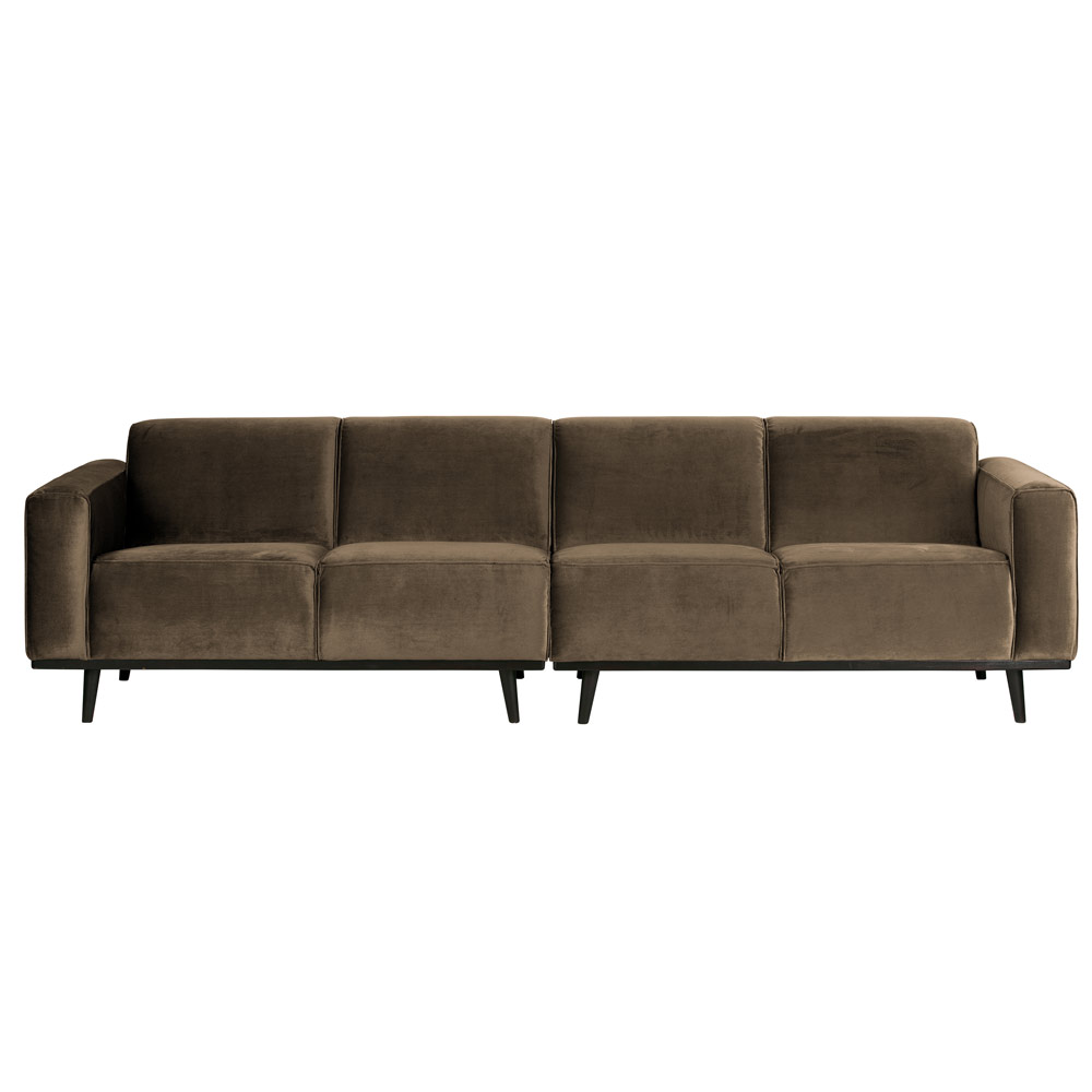 4 Sitzer Sofa STATEMENT Samt taupe Couch Garnitur Samtsofa Couchgarnitur