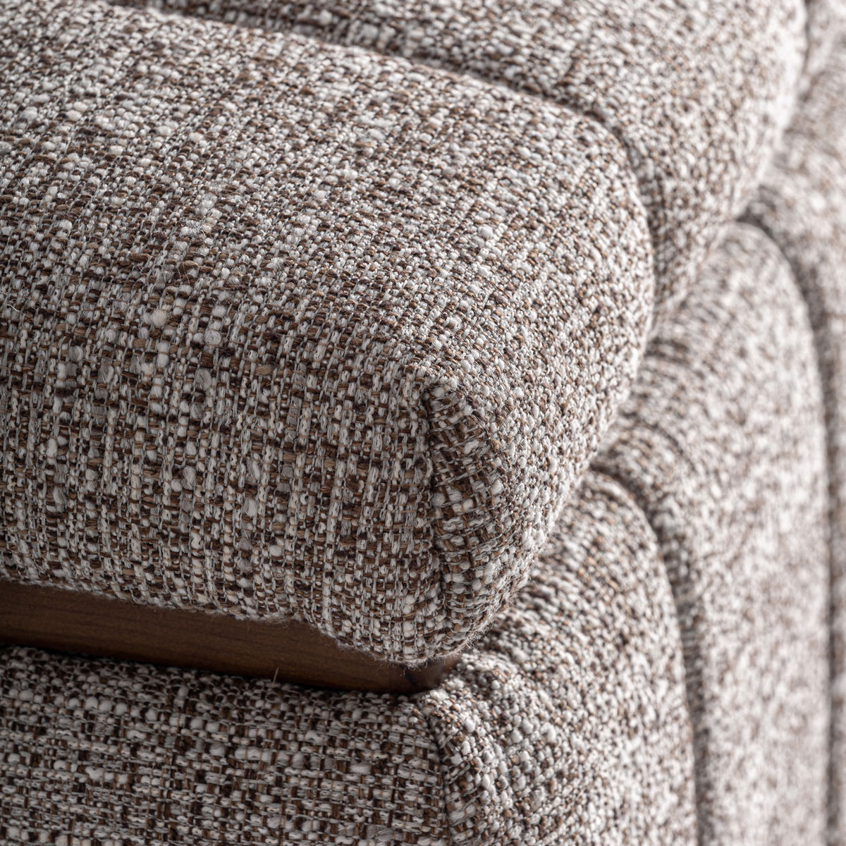 Fußbank Truhe ONTORIA 143 cm Eschenholz Stoff grau Bettbank Aufbewahrungstruhe