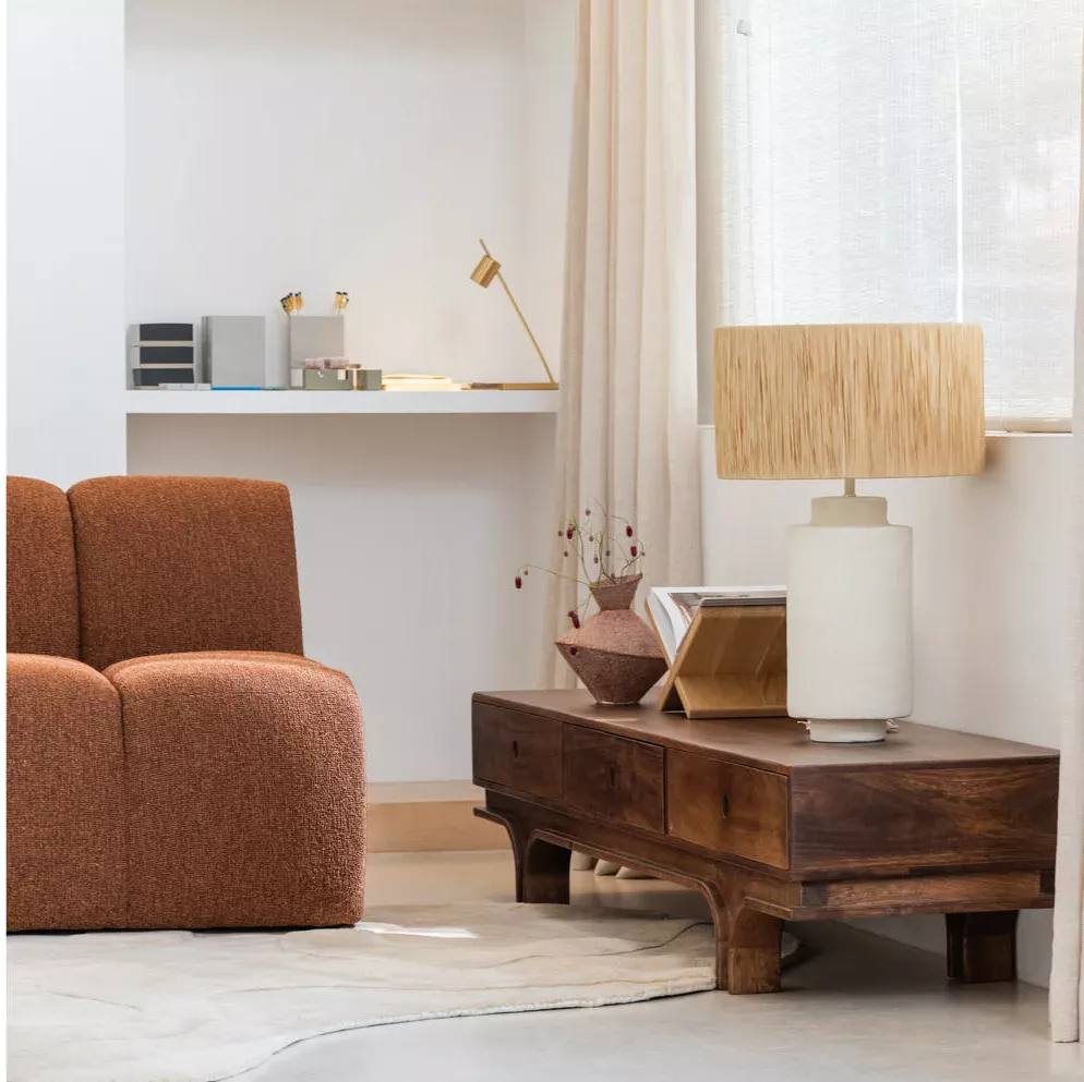 TV Möbel Lowboard STAES 180 cm Mango Massivholz wallnussbraun