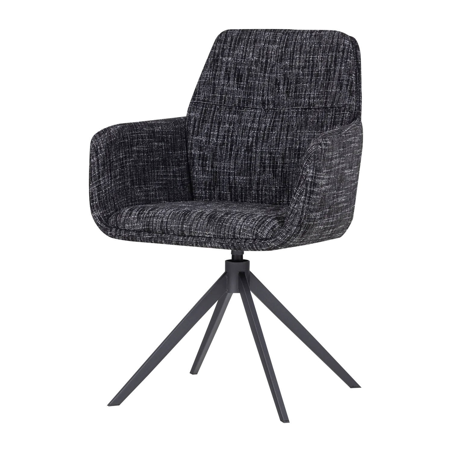 Armlehnstuhl GRANT drehbar Melange Stoff schwarz Drehstuhl