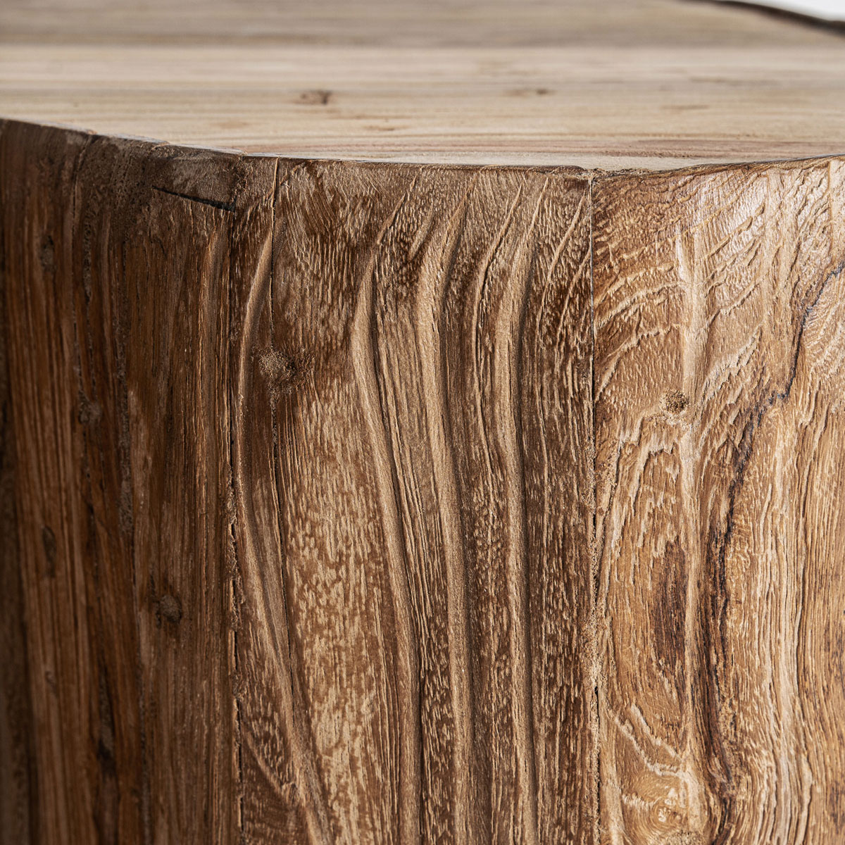 Couchtisch Sofatisch ERLOY 70 x 55 cm recyceltes Teakholz