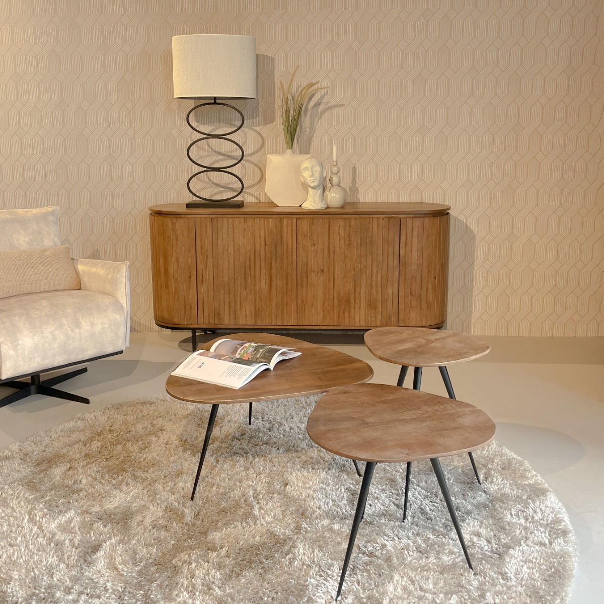 Sideboard Anrichte Noor 170 cm Mangoholz natur  