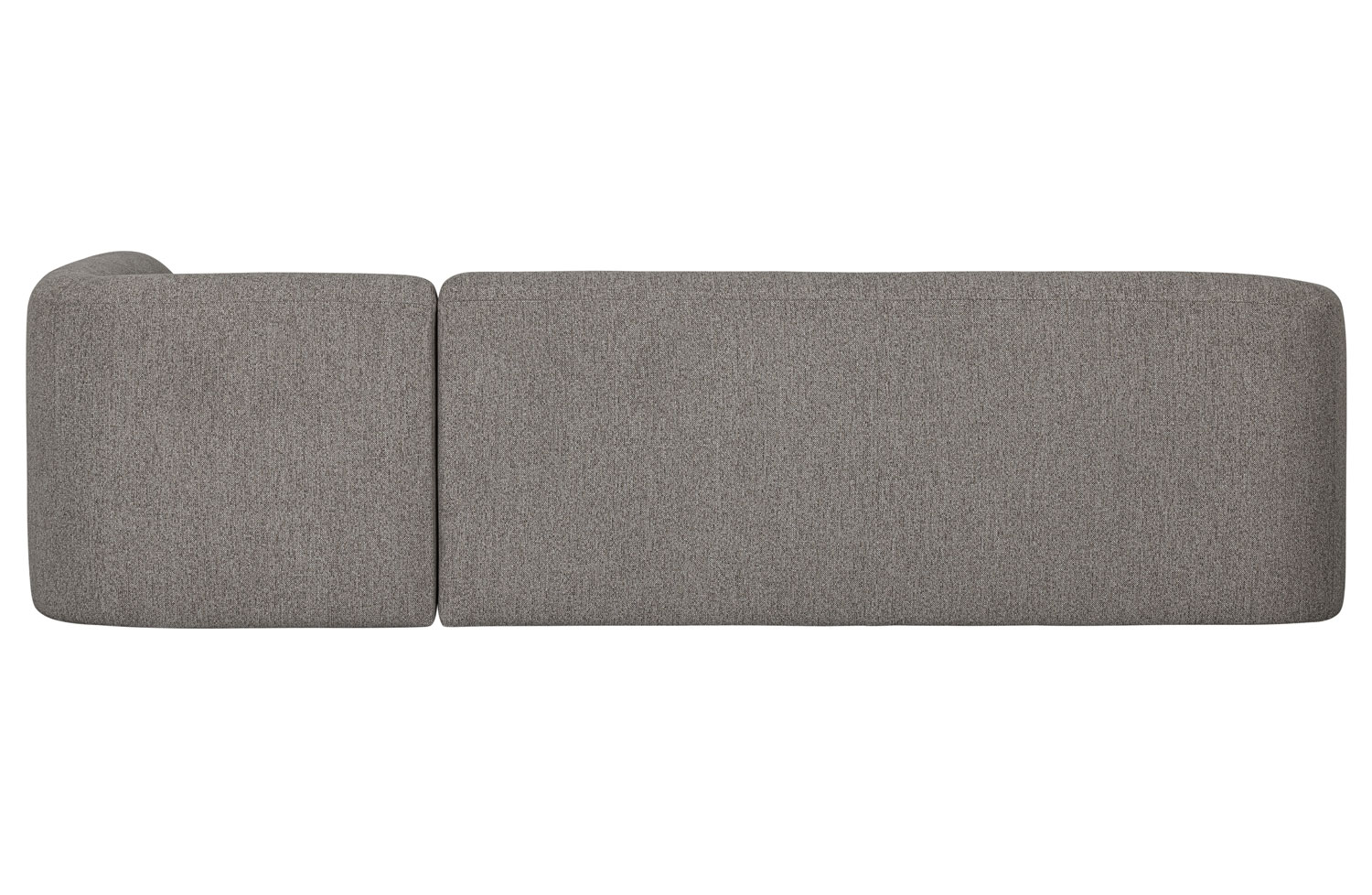 Eckgarnitur Sloping Chenille grau melange Ecksofa Longchair rechts