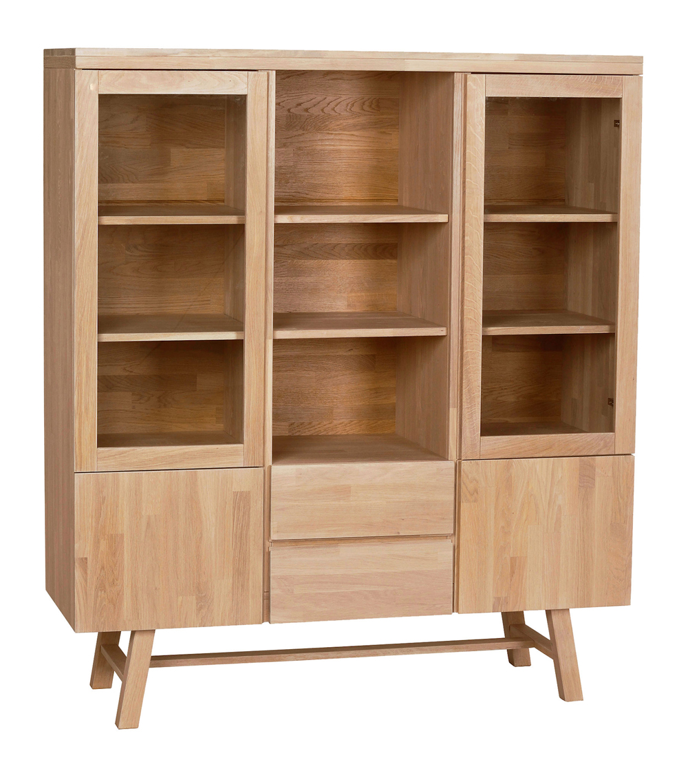 Highboard aus Eiche Küchenschrank Vitrine natur