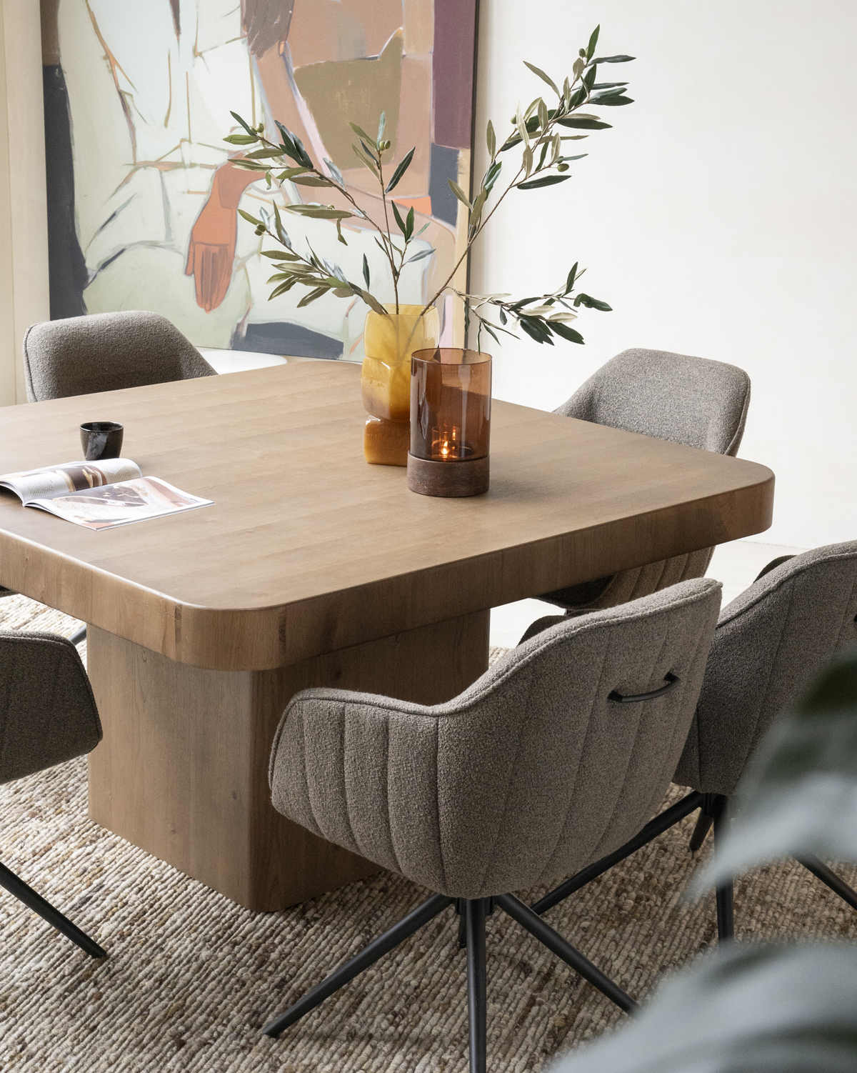 Esstisch Harmonie quadratisch 140 x 140 cm Eiche braun