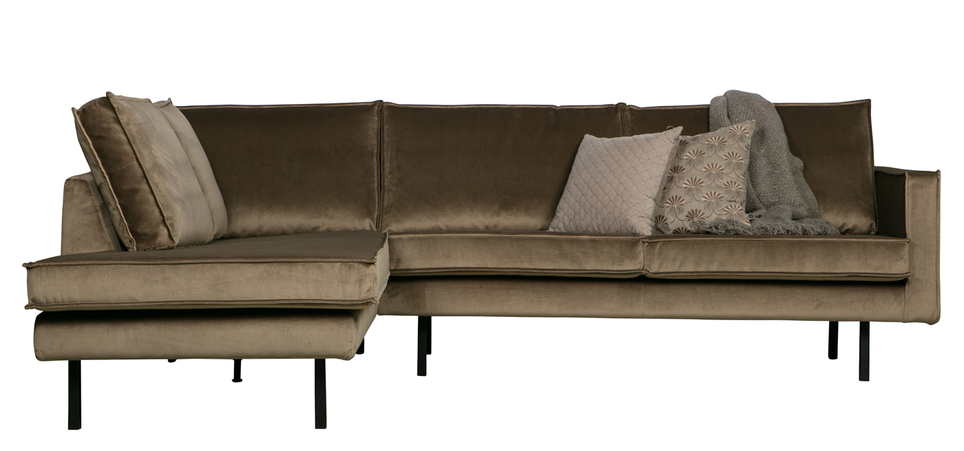 Ecksofa Rodeo Samt taupe Longchair links